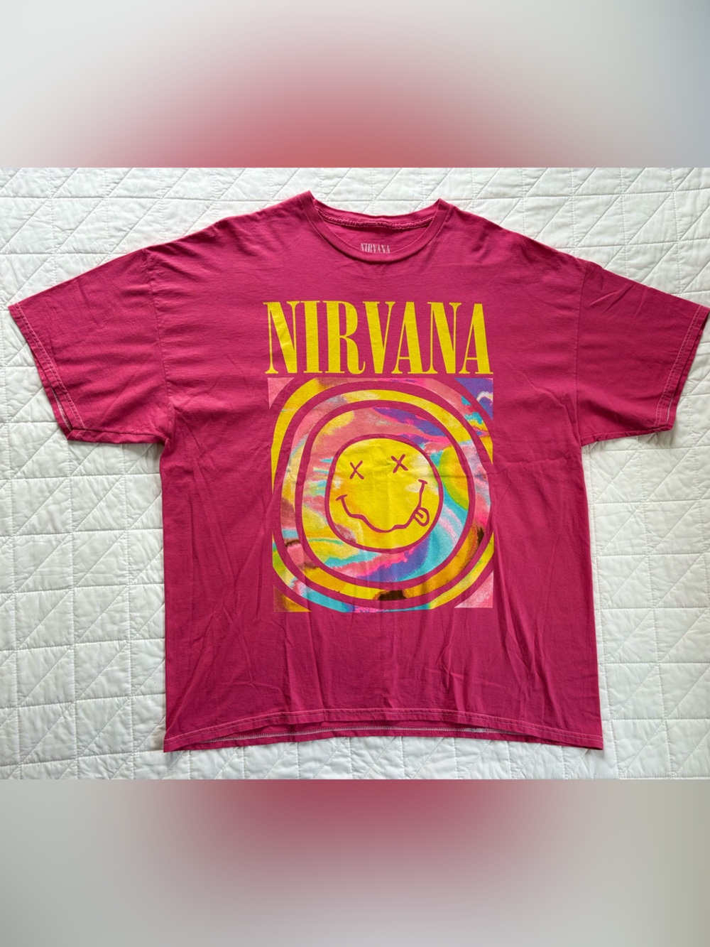 Official Nirvana Psychedelic Smiley Graphic Tee - Unisex XL